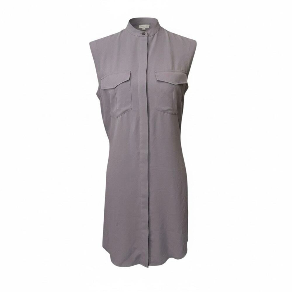 Allsaints Nayo Shirt Dress Size 2 Gray Sleeveless Minimalist Modern Career